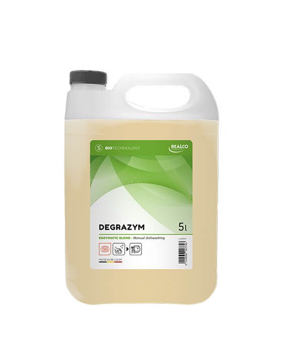 Eco Detergent Profesional Bio-Enzimatic Concentrat pentru Spalare Manuala Vase DEGRAZYM – 5 L Realco